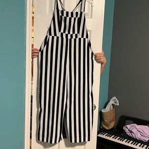 Cute black and white striped jumpsuit from American Threads.  NWT